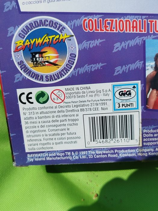 Figura da boneca Pamela Anderson.  Baywatch de 1997