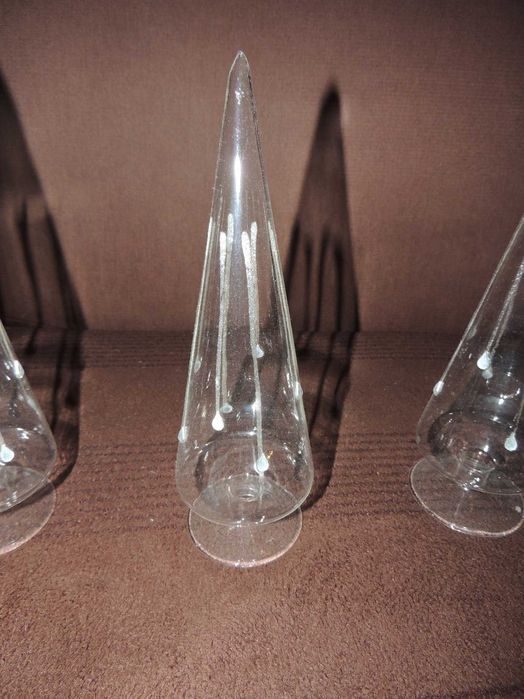 Ozdoby świąteczne bożonarodzeniowe szklane choinki 3szt.