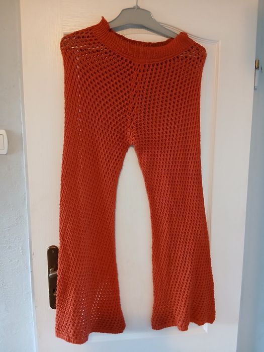 Ceglaste spodnie handmade boho hit wiosna/lato