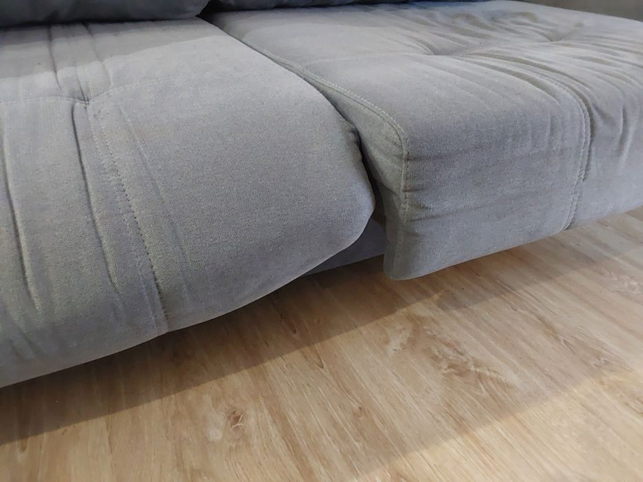 Sofá tecido cinza com chaise long 3,00m x 1,80m