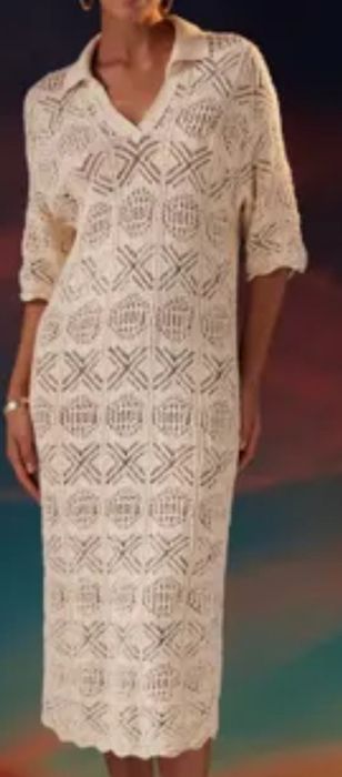 Сукня. Літня сукня. В'язана сукня. Ажурное платье.