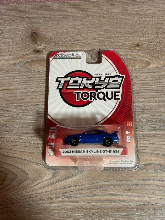 Nissan Skyline GT-R R34 Blue Gold Greenlight Hot Wheels Skyline Black