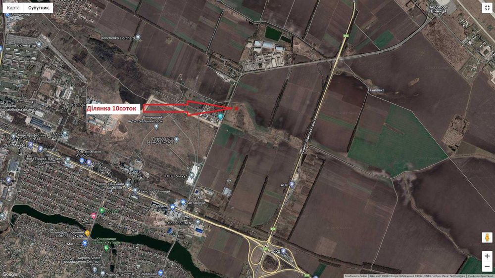 10 соток в районі Немирівського шосе (р-н заводу "Грін кул")