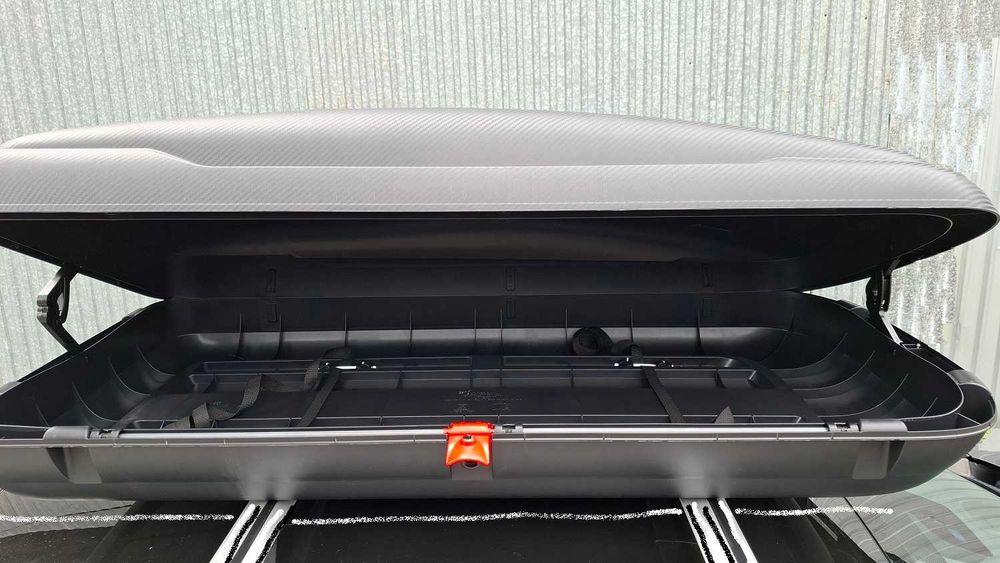 Włoski Box bagażnik dachowy CARBON 400 + gratis Paski czarno grafitowy