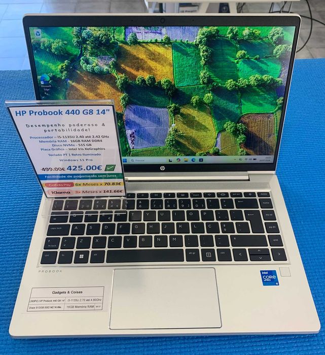 HP ProBook 440 G8 | i5-1135U | 16GB RAM | 512GB NVMe | Intel Iris Xe | W11 Pro | Loja Física e Web Site