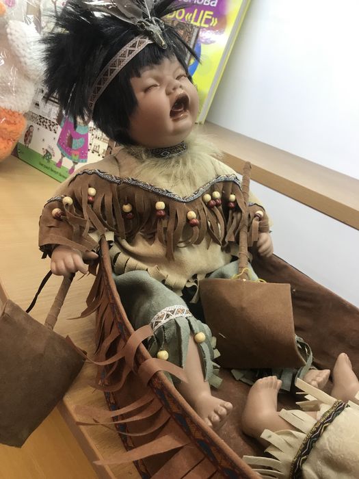 Куклы интерьерные в лодке