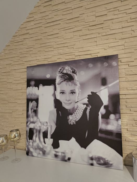 Obraz Audrey Hepburn 80x80 cm stan bdb