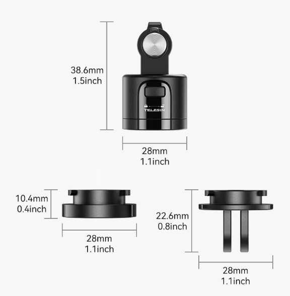Adaptador Magnético para liberação rápida Telesin para Gopro