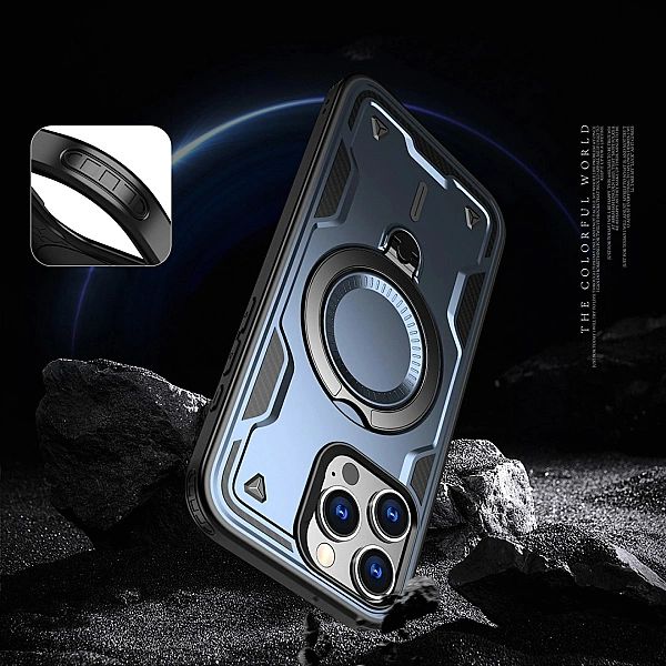 Etui Hybrid Armor Trendy z MagSafe na iPhone 16 Pro Max - niebieskie
