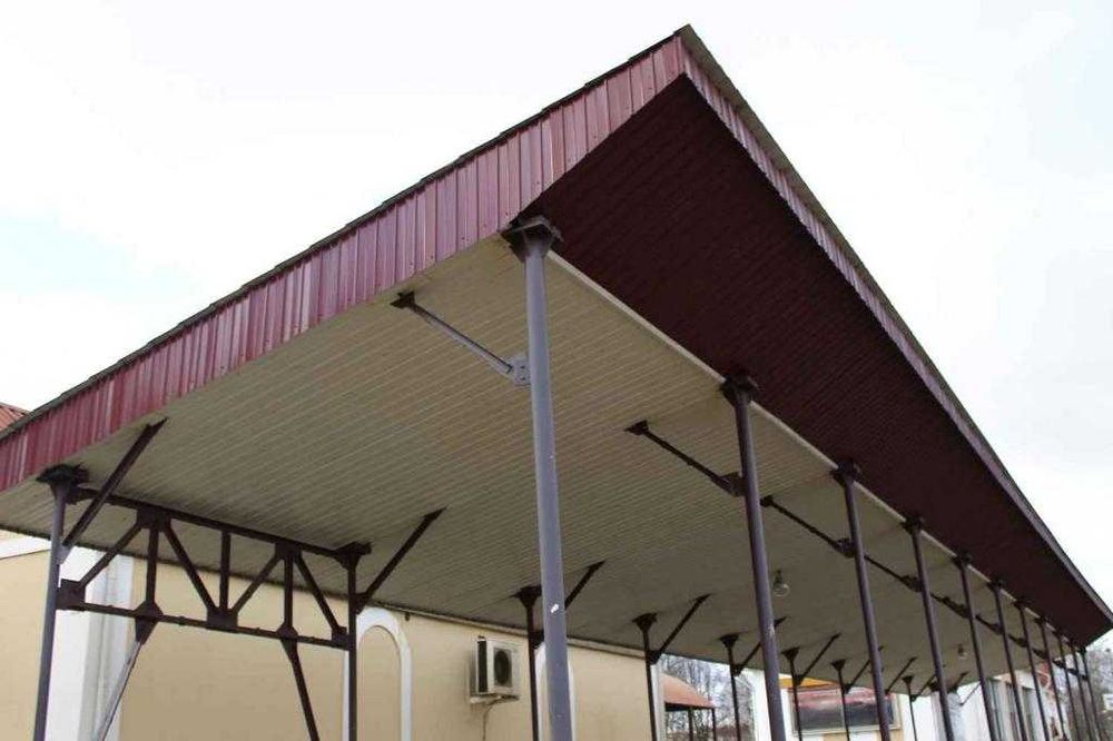 Беседки, козырьки, навесы металлические с профнастилом