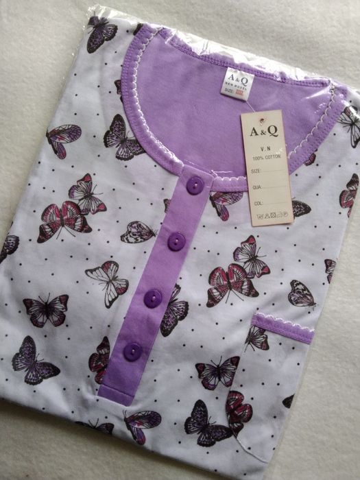 3 XL 46 koszula ciążowa damska piżama nocna do karmienia odpinana pros