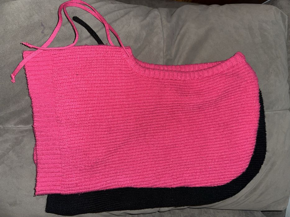 Зимовий теплий Капор Балаклава фуксія/чорний