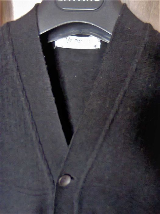 Sweter wełniany czarny męski L