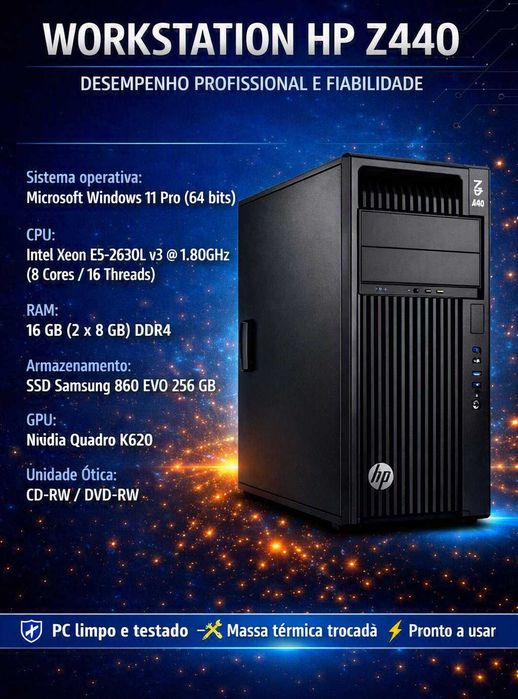 PC Workstation HP Z440 - XEON / 16 Gb / Nvidia Quadro