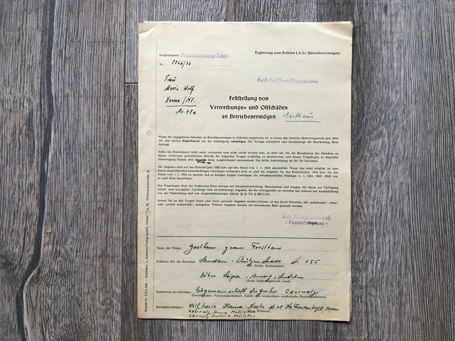 Obszerne archiwum rodzinne 1940 Sudety 1949 Kilkadziesiąt dokumentów