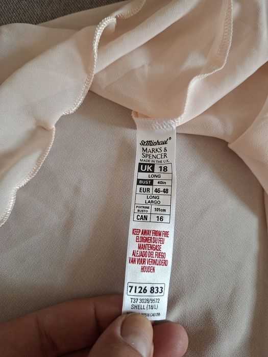 Ніжна пудрова комбінація з мереживом St Michael (Marks & Spencer), розмір UK 18 / EUR 46-48