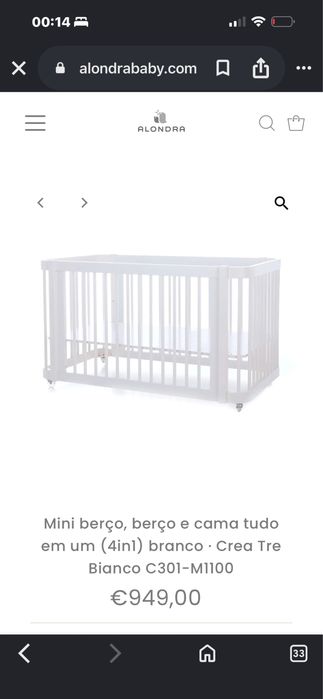 Berço que aconpanha o crescimento do bebe, muito pratico, design moderno, em excelente estado