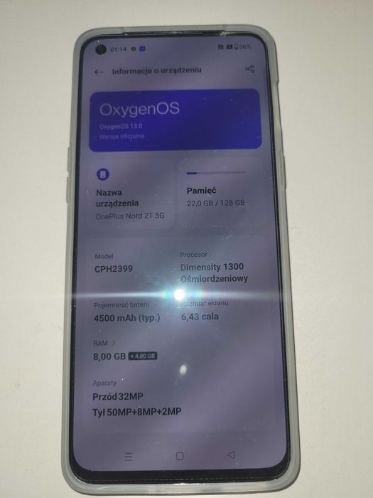 OnePlus Nord 2T 5G 8/128GB komplet jak nowy Skup Wrocław