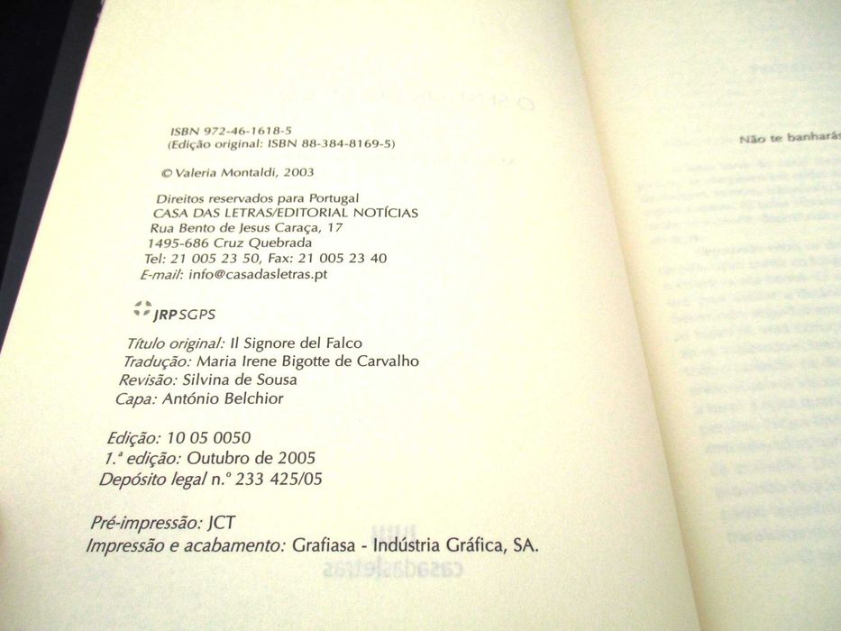 Livro O Senhor do Falcão Valeria Montaldi