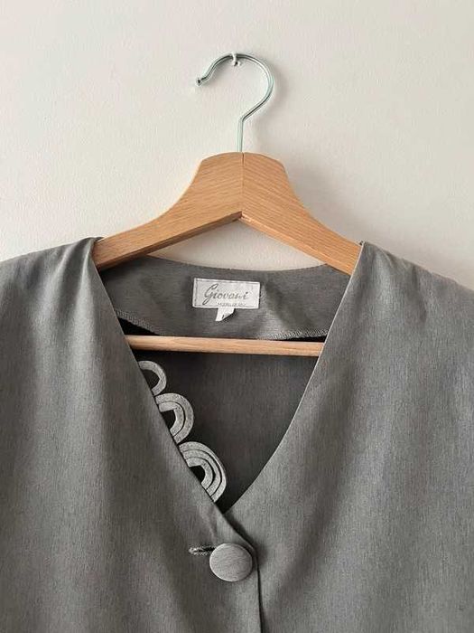 Szary popielaty żakiet damski na lato Giovani L 40