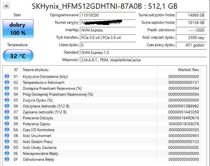 SK Hynix BC511 NVMe 512GB 2242