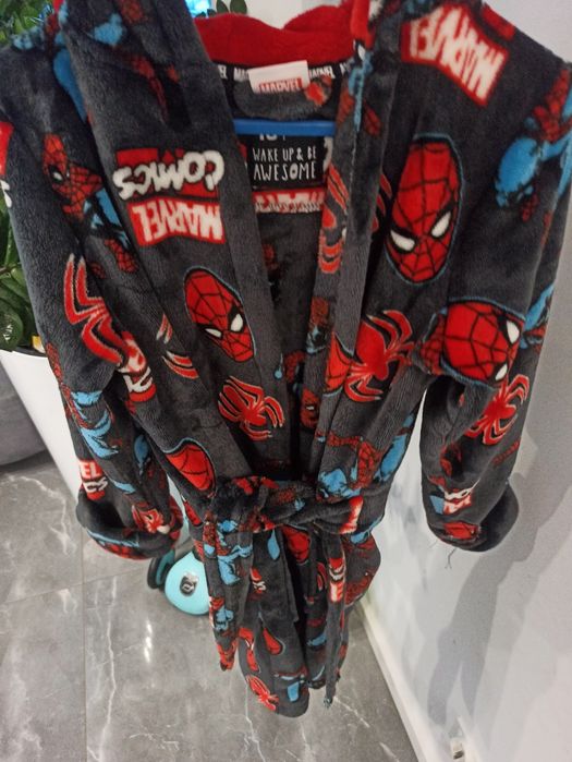 Szlafrok Marvel spidermena 122 128 chłopiec basen plaża