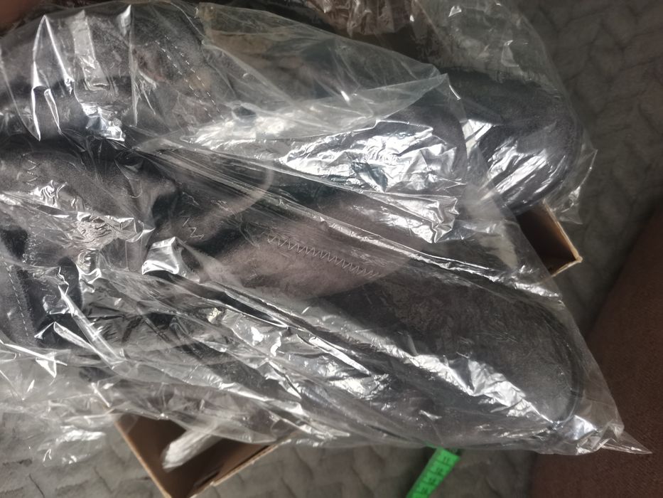 Nowe długie szare zamszowe kozaki botki śniegowce damskie 40