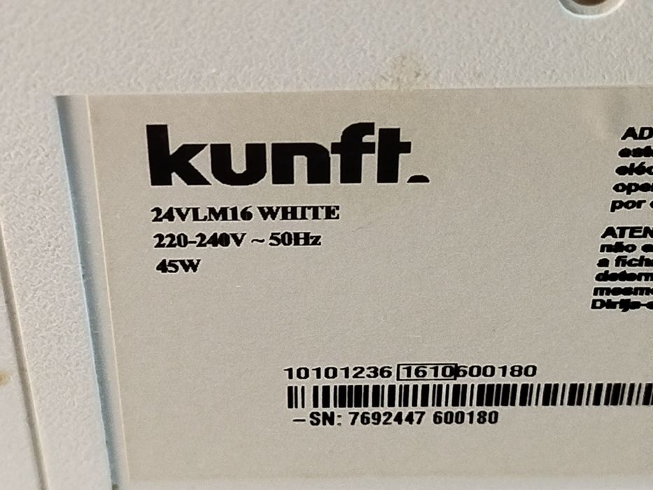 LCD kunft 24 polegadas branco