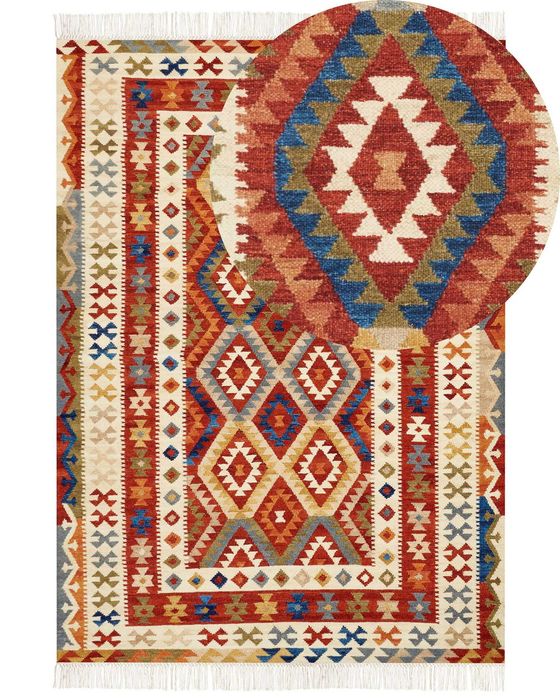 Dywan Kolorowy 200 x 300 cm Wełna Kilim