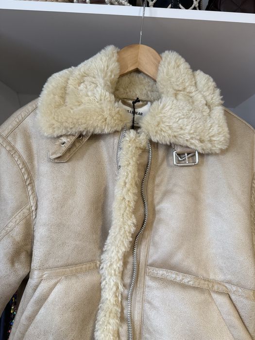 Pull&Bear nowa kurtka pilotka aviator kożuszek miś futerko beżowa zara 36 S