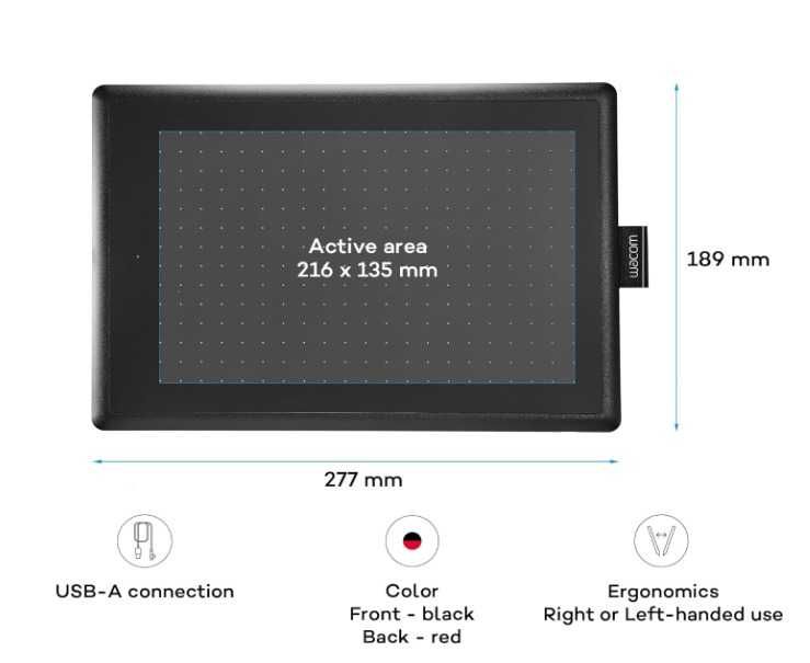 Mesa Digitalizadora WACOM One by Wacom M (USB - 216 x 135 mm)