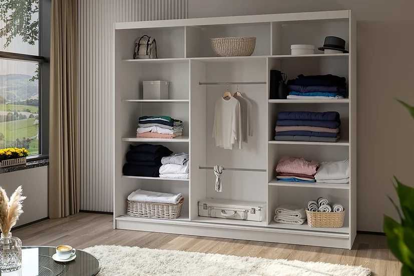 Duża pojemna szafa LENA 240 cm - różna kolorystyka . Szybka wysyłka