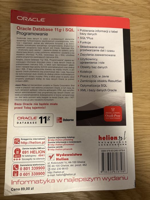 Ksiazka oracle database 11g sql programowanie