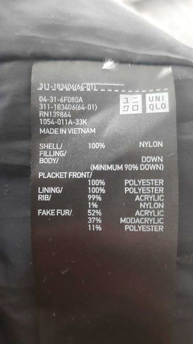 Парка пуховик Uniqlo Ultra Warm Down Coat розмір XS чорна