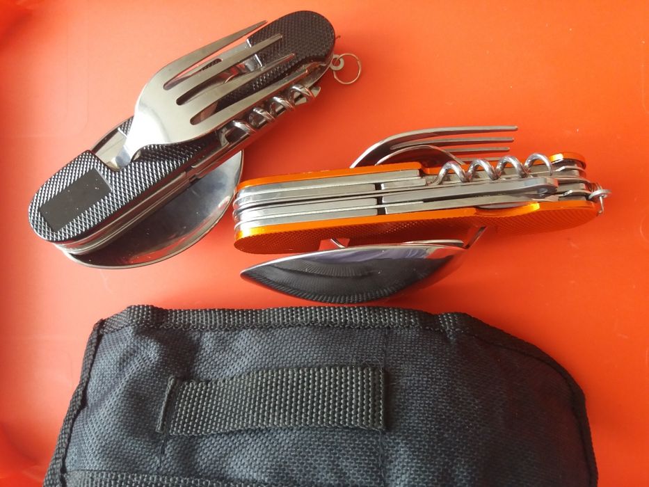 Туристический набор скадной (мультитул) 6 в 1 (ложка, вилка, нож, откр