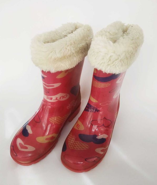 Чоботи гумові дитячі на дівчинку 31 розмір з утеплювачем