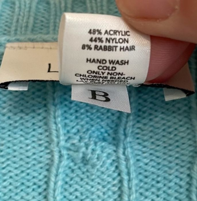 Sweterek turkusowy z wełny królika, Ann Taylor, S