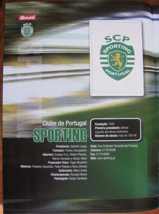 Caderneta Record Sporting 2012/2013