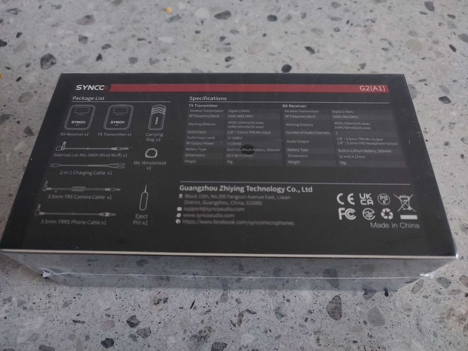 Synco G2 A1 bezprzewodowy system mikrofonowy z ekranem 2.4 GHz