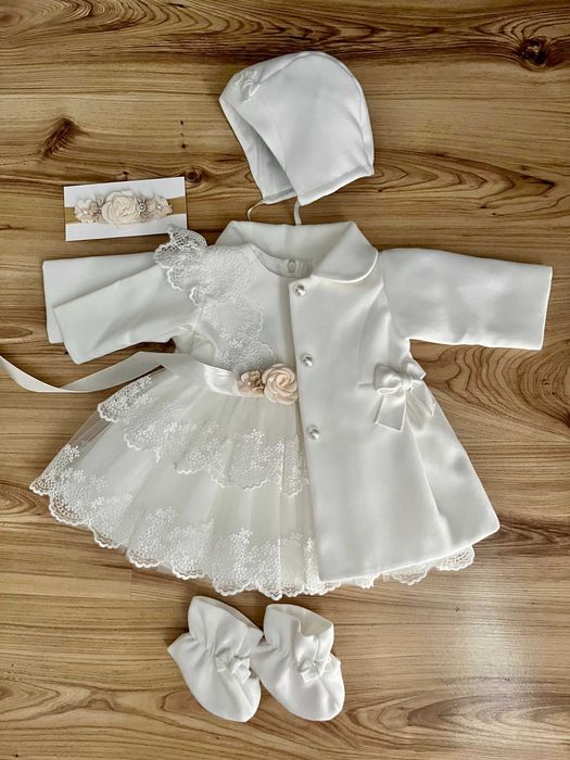 NOWY komplet dla dziewczynki do chrztu / zestaw/ sukienka