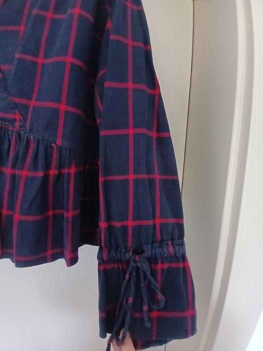 Bluzka Asos 44 XXL granatowa krata