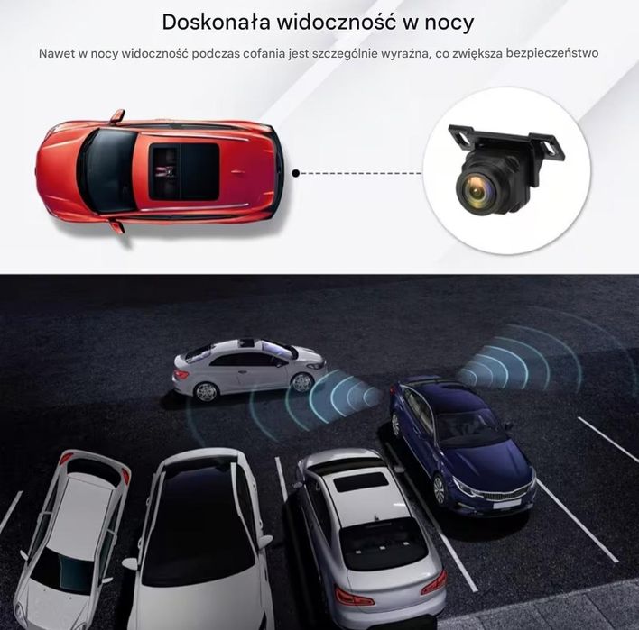 Monitor LCD 4.3 cala + kamera cofania 8 diod PAL