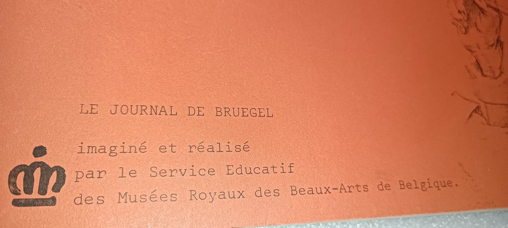Antigo livro le journal de Bruegel do museu de arte da Bélgica