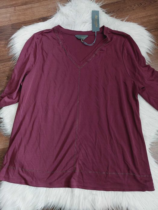 Ruth Langsford bluzka dlugi rekaw śliwkowa bordowa xl 2xl 3xl