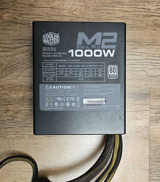 4 Zasilacze komputerowe 1000W z okablowaniem - uszkodzone