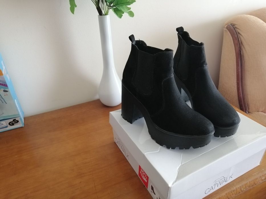 Botas Pretas Salto Plataforma