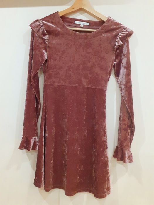 Vestido rosa de veludo