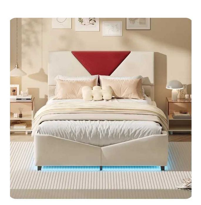 cama de casal com arrumação, oferta de colchão