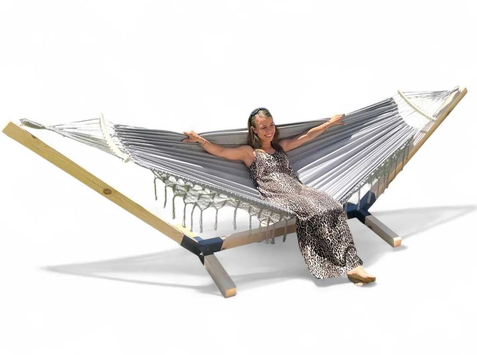 Zestaw Stelaż + Hamak 2os Boho komplet przenośny Comfort Zone 200 KG