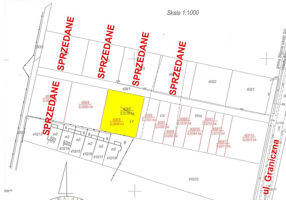 Działka budowlana Biłgoraj ul. Graniczna - 889 m2